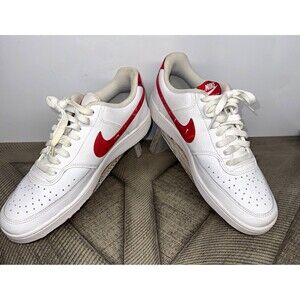 Nike Court Vision Low Swoosh Print Red White Men's 8.5 DM7588-100 Sneakers